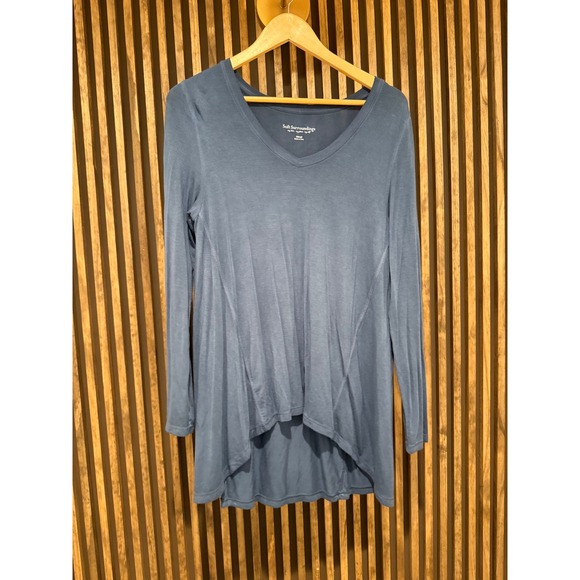 Soft Surroundings XS Blue Long Sleeve V Neck High Low Tunic Top - Picture 1 of 3